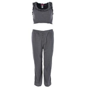 Love to Sleep Ladies Pointelle Crop Tank Pajama Set